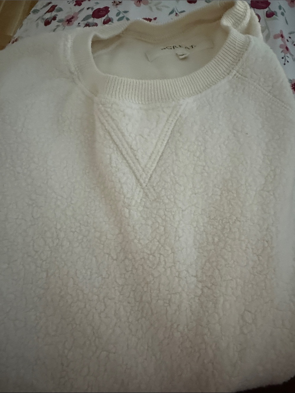 THE GREAT. White plush sweatshirt - Picture 5 of 6